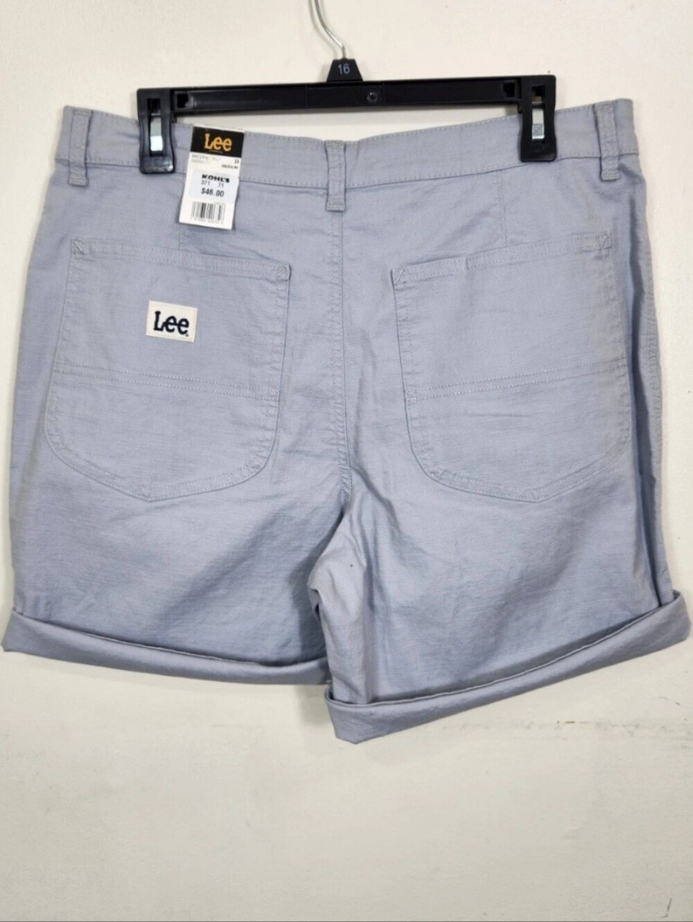 Lee Women’s Size 14 Medium Relaxed Fit High Rise gray Shorts  Stretch NWT 02 - Picture 2 of 6